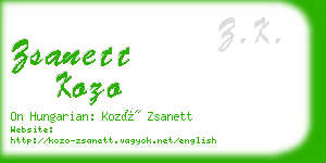 zsanett kozo business card
